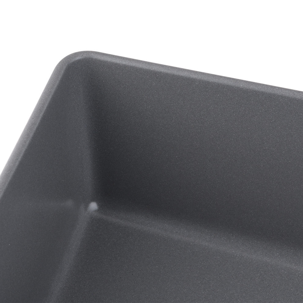 33" x 19" Gray Quartz Single Bowl Farmhouse Apron Kitchen Sink