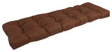 55"x19" Tufted Solid Outdoor Spun Polyester Loveseat Cushion Brown