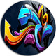 Direction Street Art, Graffiti Round Wall Art, 23"