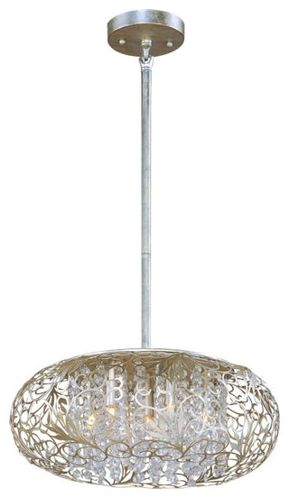 Maxim 24154 Arabesque 7 Light 18"W Pendant - Golden Silver / Beveled Crystal