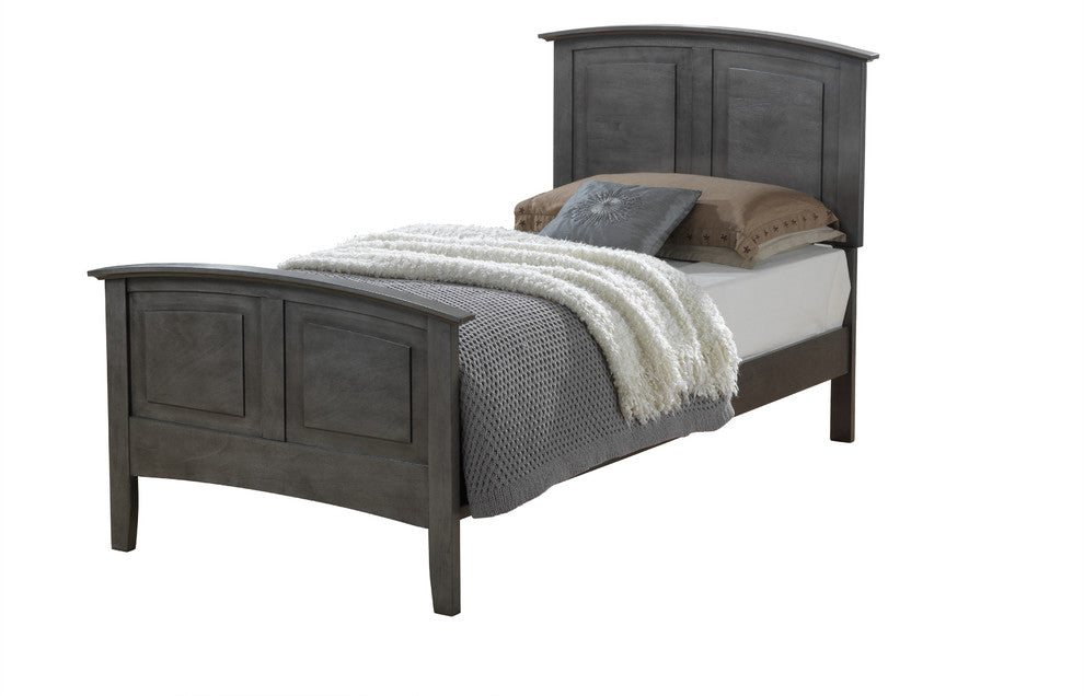 Annette Panel Bed, Gray, Twin