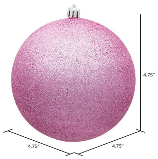 Vickerman 4.75" Pink Glitter Ball Ornament, 4 per Bag