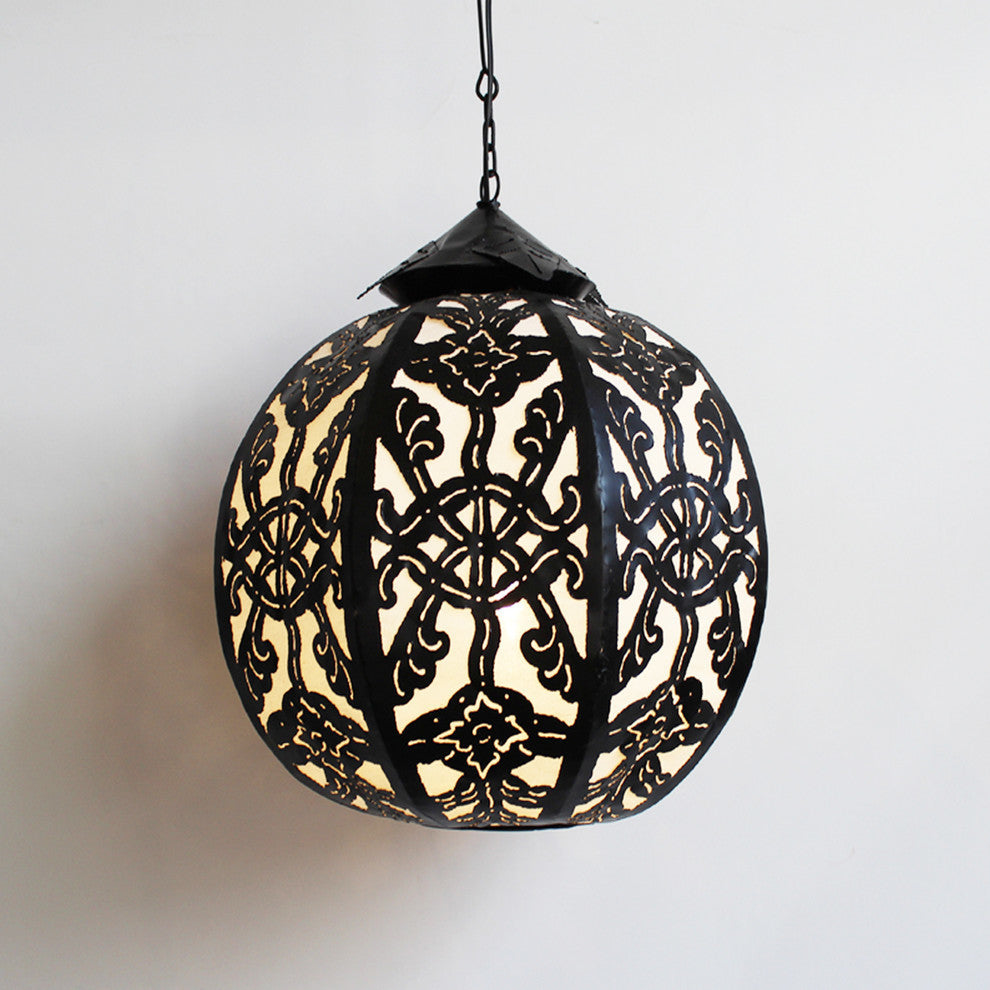 Metal Work Globe Lantern, Medium
