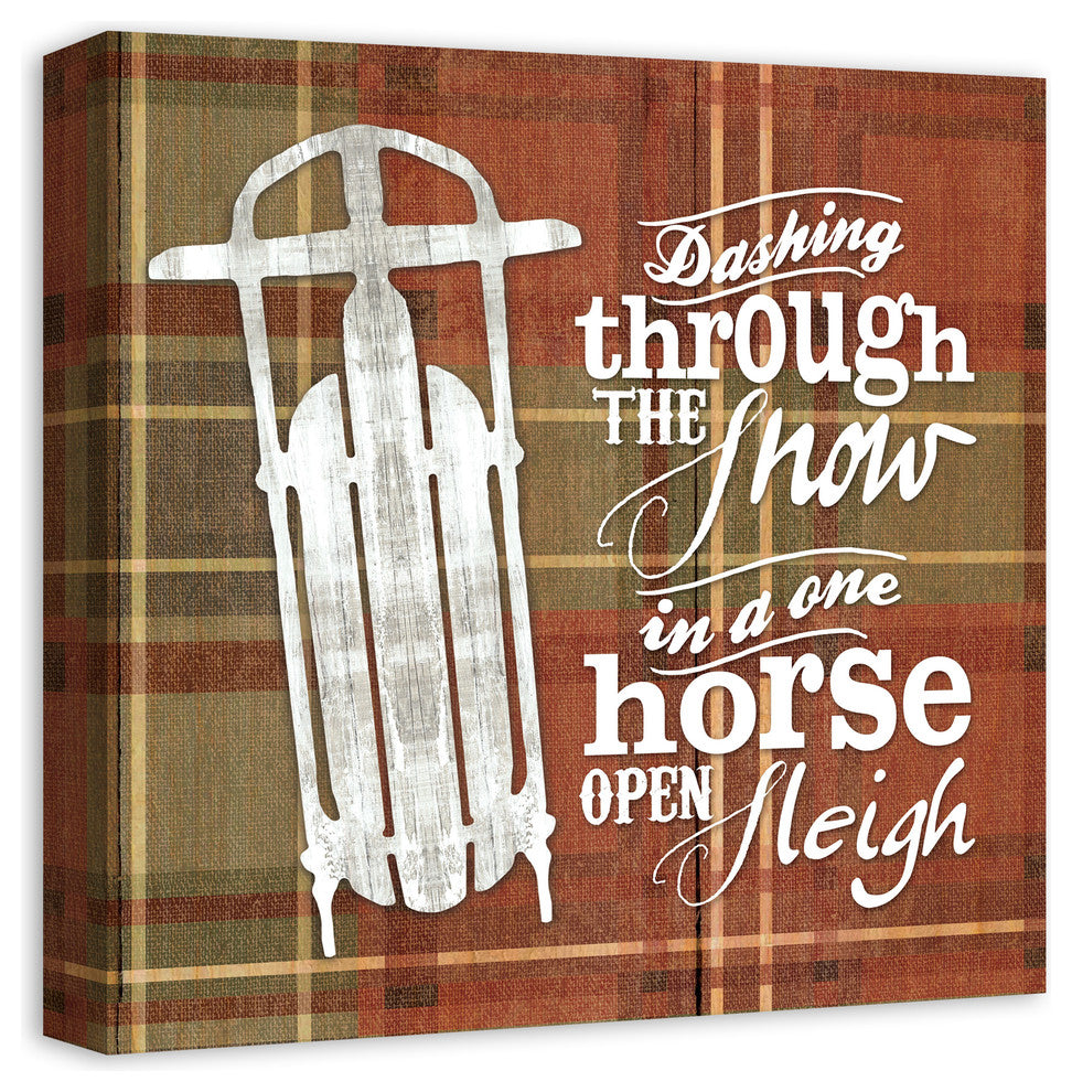 Dashing Through the Snow Canvas Wall Art, 16"x16"