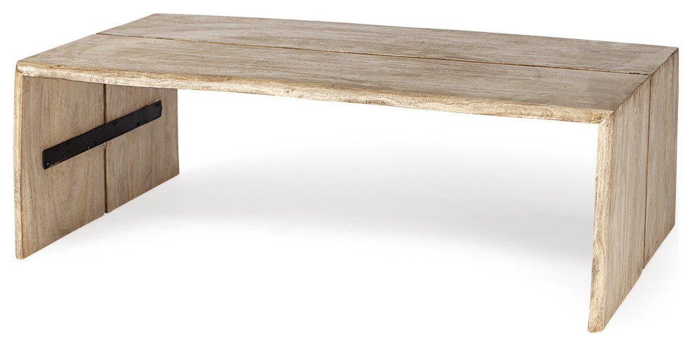 48" Brown Solid Wood Coffee Table