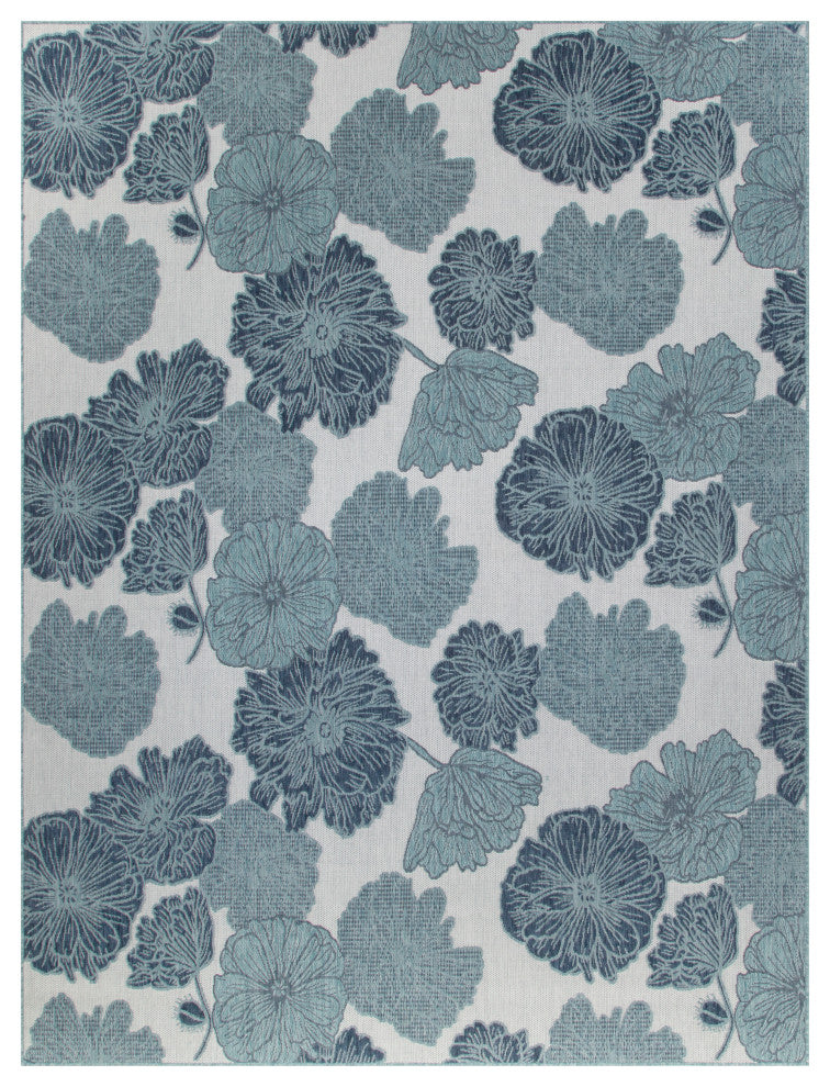 Nourison Garden Oasis 10' x 14' Blue Tropical Rug