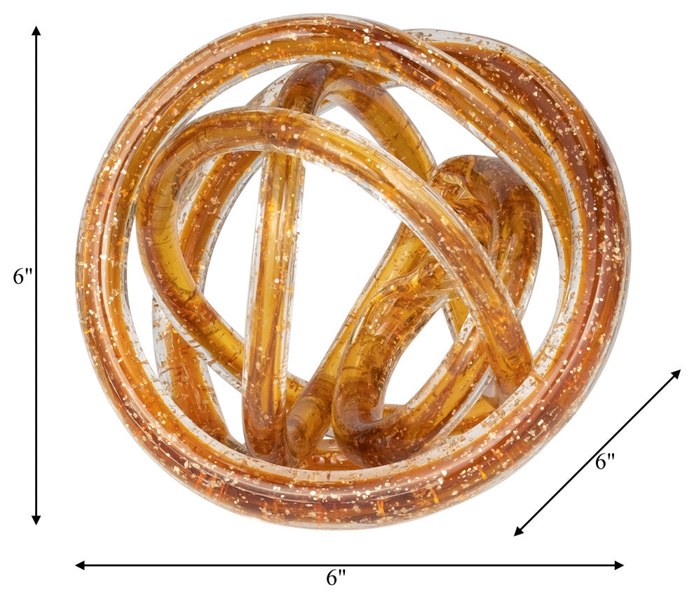 Glass, 6" Knot Amber