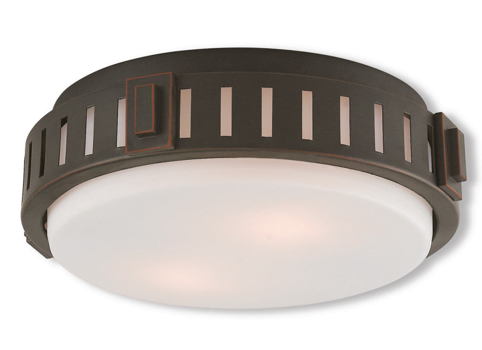 Livex 65511-67 2-Light Olde Bronze Ceiling Mount, Olde Bronze