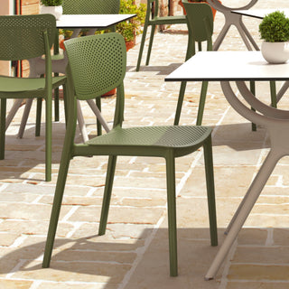 Lucy Outdoor Dining Chair, Set of 2, Olive Green