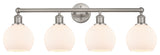 Athens 33" Bath Vanity Light, Brushed Satin Nickel, Matte White Shade