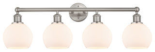 Athens 33" Bath Vanity Light, Brushed Satin Nickel, Matte White Shade