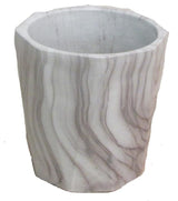 4" Geometric Orchid Pot With White Marble Design