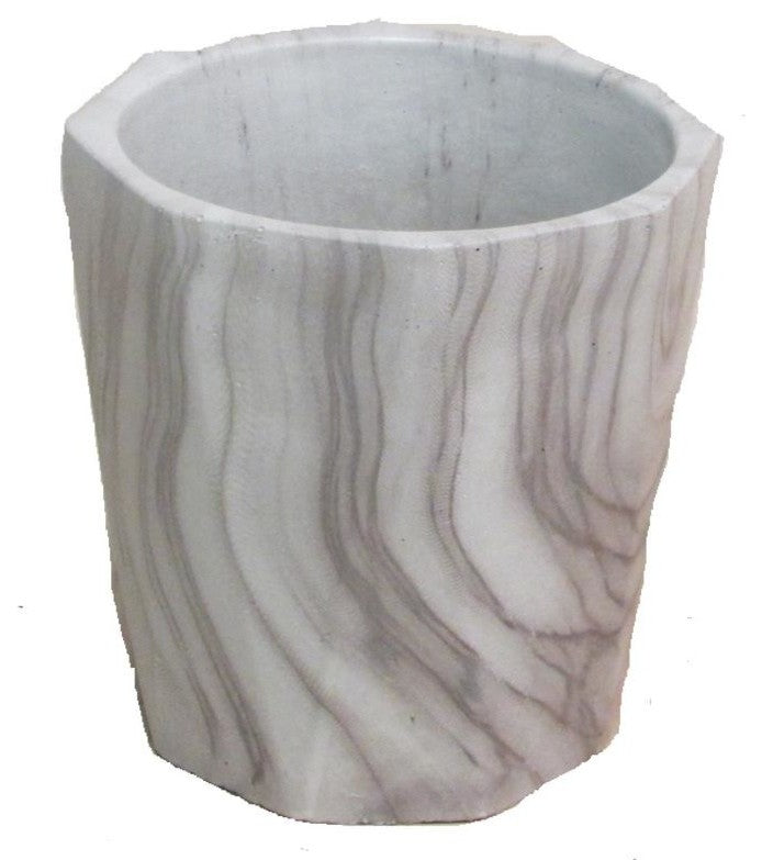 4" Geometric Orchid Pot With White Marble Design