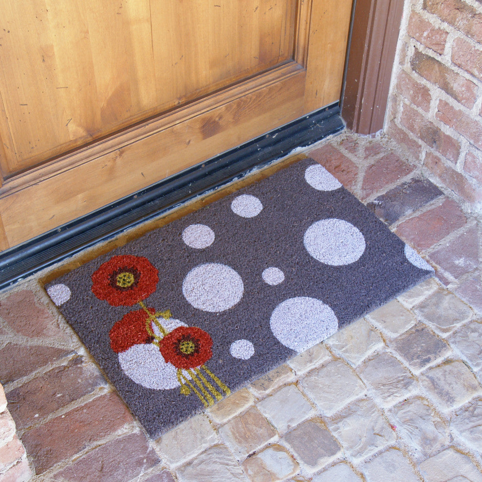 Rouge Contemporary Floral Doormat