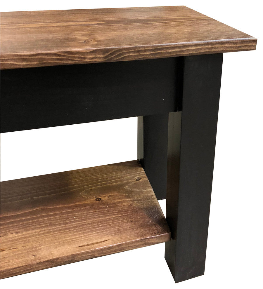 Laurent Bench With Shelf, 54"