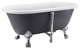 59" Acrylic Roll-Top Clawfoot Non-Whirlpool Bathtub, Gray