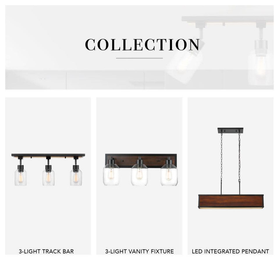 Globe Electric 59798 Griffith 3 Light 25"W Accent Light Ceiling - Matte Black