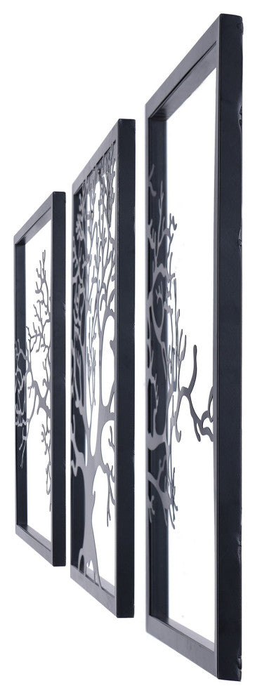 Three Paneled Tree Metal Wall Decor