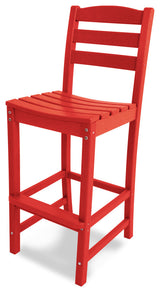 POLYWOOD La Casa Cafe Bar Side Chair, Sunset Red