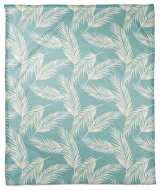 Mint Palms 50x60 Coral Fleece Blanket