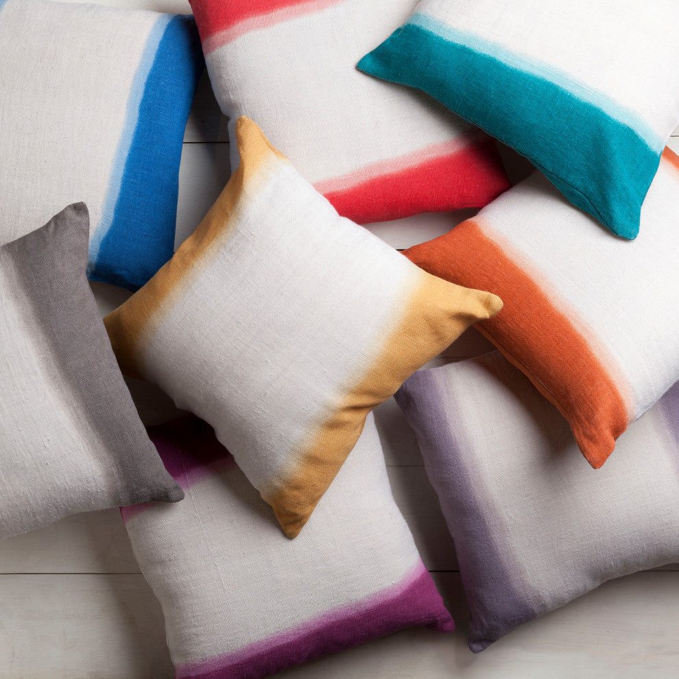 Surya Double Dip DD-004 18"x18" Pillow Kit, Ivory/Red/Pale Pink