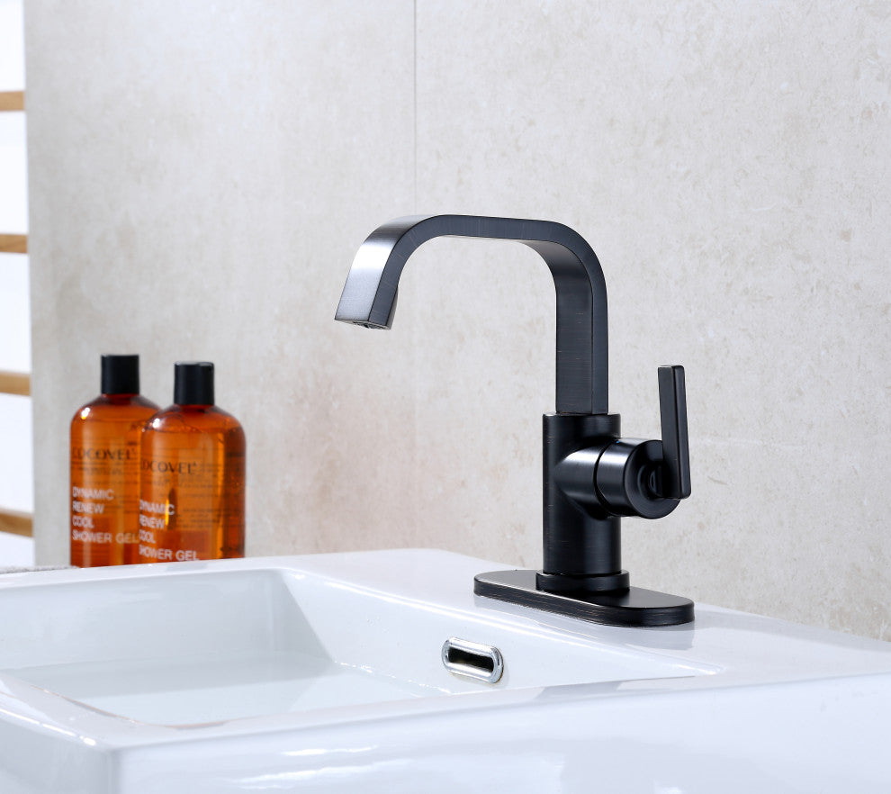 Ultra Faucets UF3840X Single Handle Bathroom Faucet, Matte Black