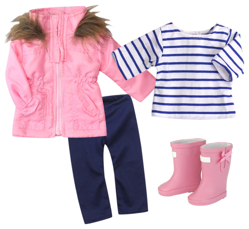 Jacket Legging T-Shirt Rain Boot for 18" Doll
