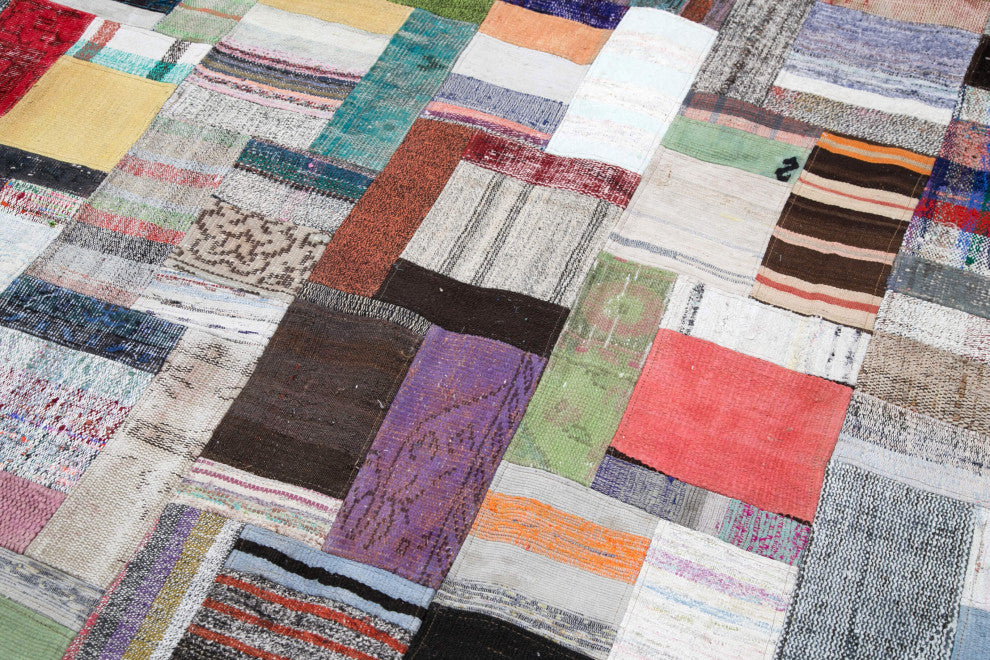 Rug N Carpet - Handmade Turkish 8' 5'' x 11' 6'' Vintage Patchwork Kilim Rug