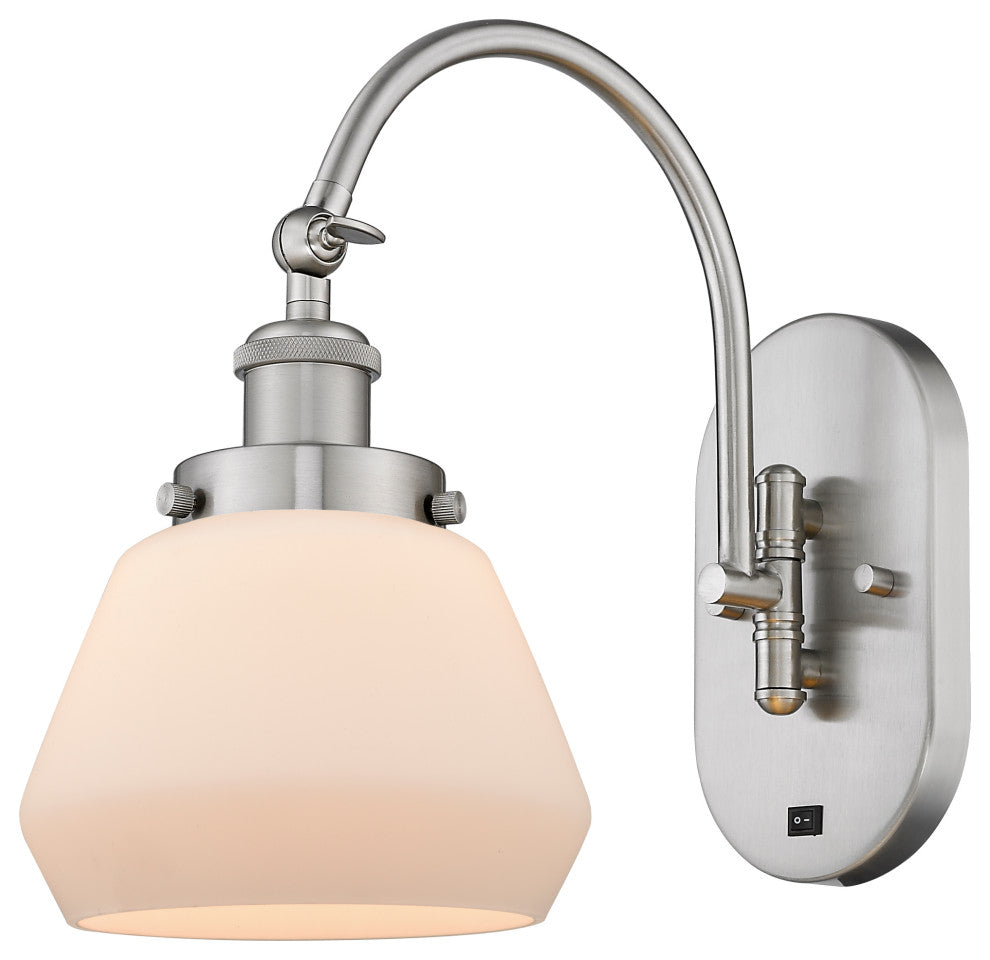 Innovations 918-1W-SN-G171 Fulton 1 Light 7" Sconce, Brushed Satin Nickel