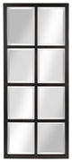 Stryker Windowpane Framed Wall Mirror, Antique Brown