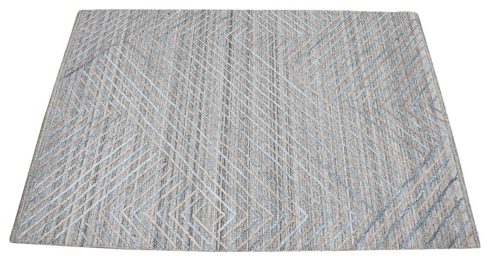 HAND WOVEN FLAT WEAVE KILIM POLYESTER AREA RUGS -Rectangle,Gray,Contemporary