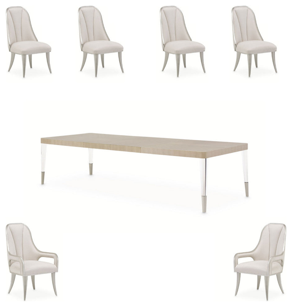 AICO Furniture Penthouse 7 Piece Dining Room Set