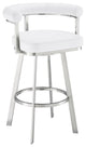 Magnolia Swivel Counter or Bar Stool in Faux Leather and Metal