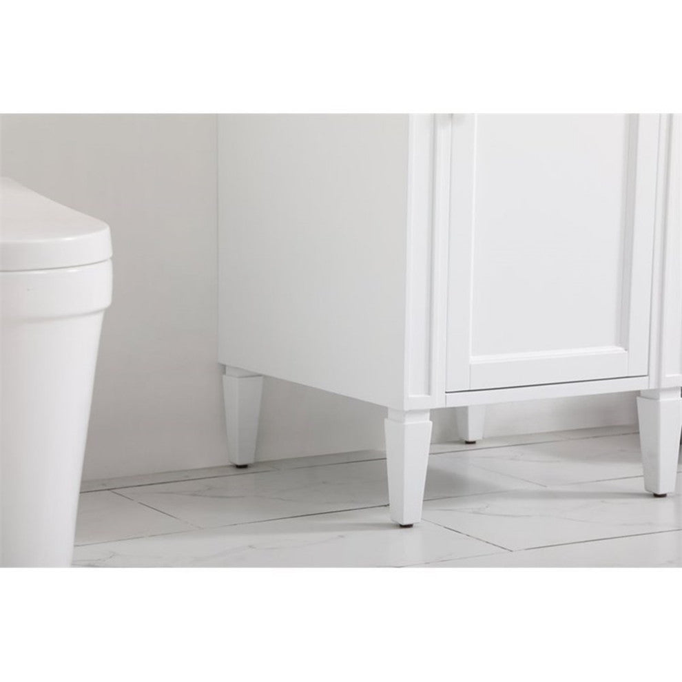 Elegant Decor Park Avenue 21" Metal MDF Marble Single Bathroom Vanity in White