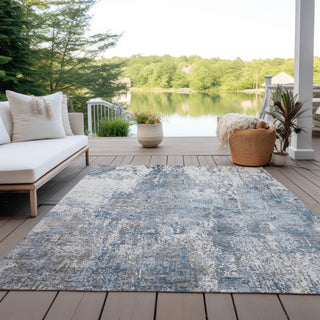Machine Washable Indoor/Outdoor Chantille ACN1765 Blue 8' x 10' Rug