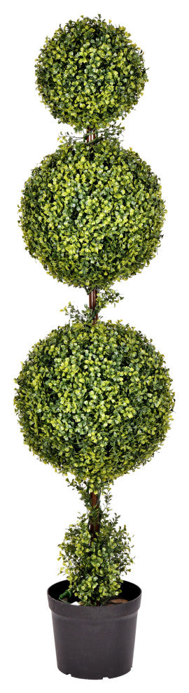 Vickerman TP170760 5'  Artificial Triple Ball Green Boxwood Topiary