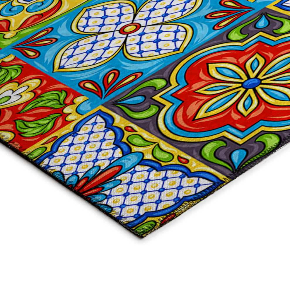 Indoor/Outdoor Kendall KE20 Multi Machine Washable 8' x 10' Rug