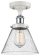 Innovations 916-1C-WPC-G44-LED 1-Light Semi-Flush Mount, White, Polished Chrome