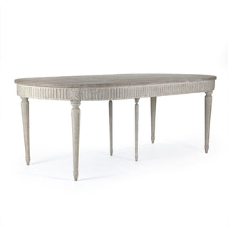 Martel Dining Table, Weathered Top, Distressed Gray Base