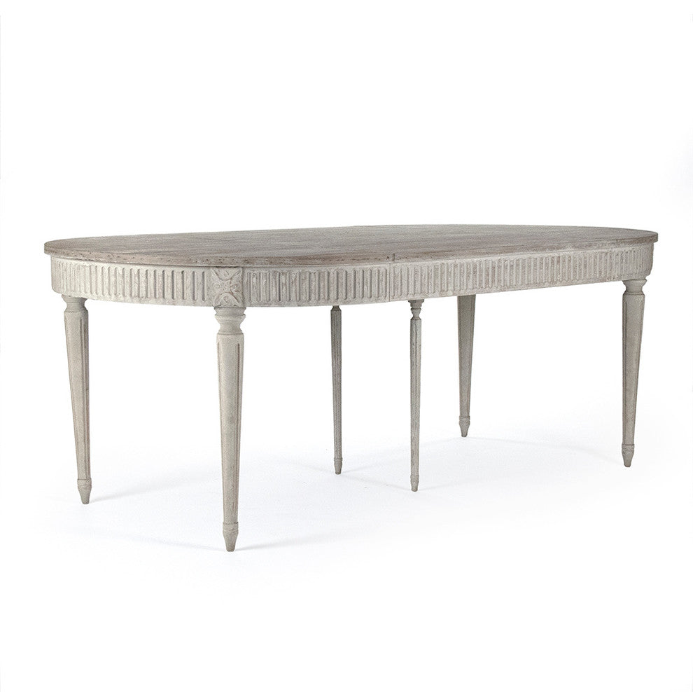 Martel Dining Table, Weathered Top, Distressed Gray Base