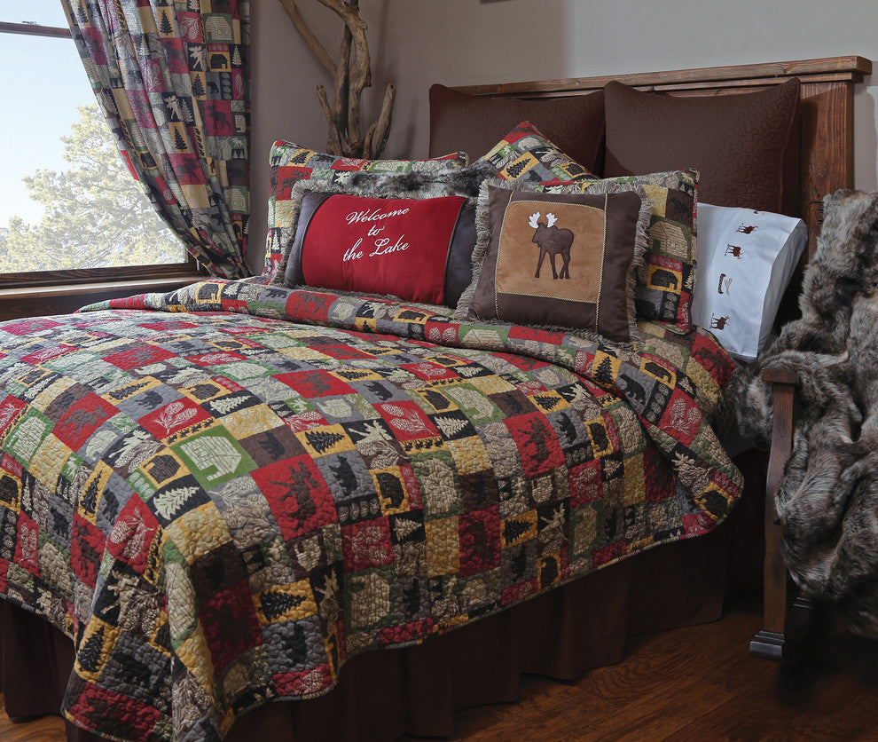 Cabin In The Woods 5-Piece Quilt Bedding Set, Queen