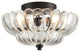 Modern Glass Semi Flush Mount Ceiling Light, Clear Glass