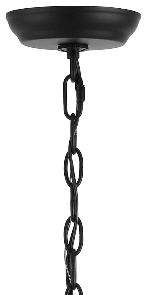 Ring Iron Rustic Farmhouse LED Chandelier, 8-Light