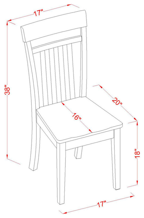 Mlca6C-Mah-W 6 Pc Dinette Set -Kitchen Table, 4 Dining Chairs, Dining Bench