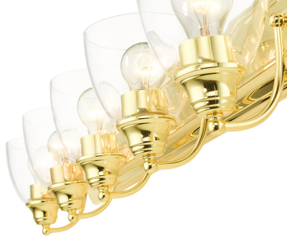 Polished Brass Transitional, Colonial, Vanity Sconce