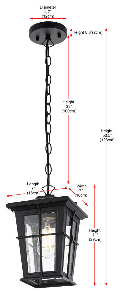 Home Living 7" Outdoor Pendant, Black
