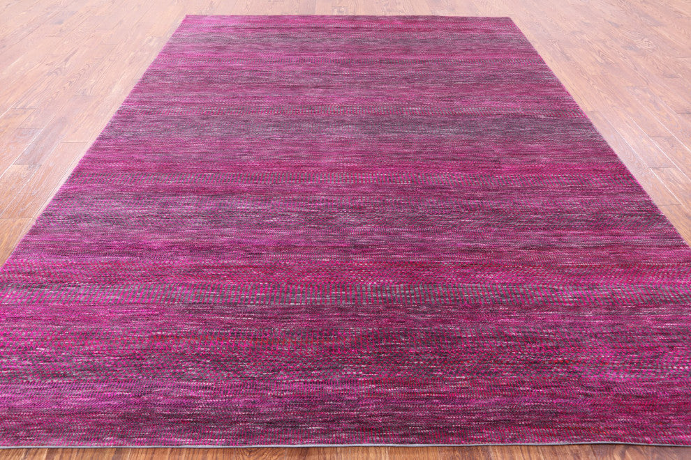 7' 11" X 9' 10" Super Savannah Gabbeh Handmade Wool and Silk Rug Q6064