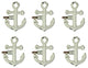 Set of 6 White Metal Anchor Decorative Drawer Pull Cabinet Knobs Nautical Decor