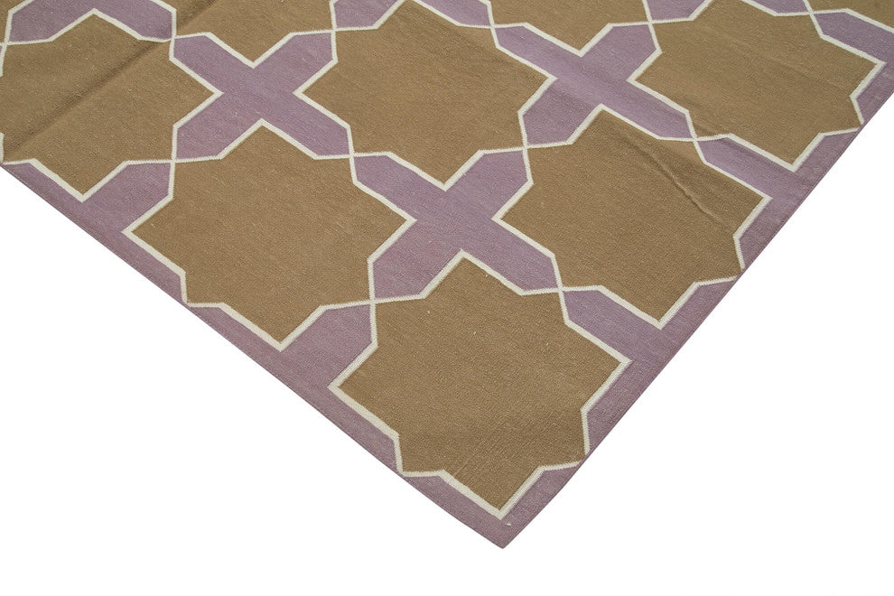 Rug N Carpet - Handmade Wool 6' 3'' x 8' 10'' Flatweave Dhurrie Kilim Rug