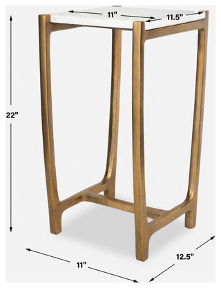 Uttermost Affinity White Marble Accent Table